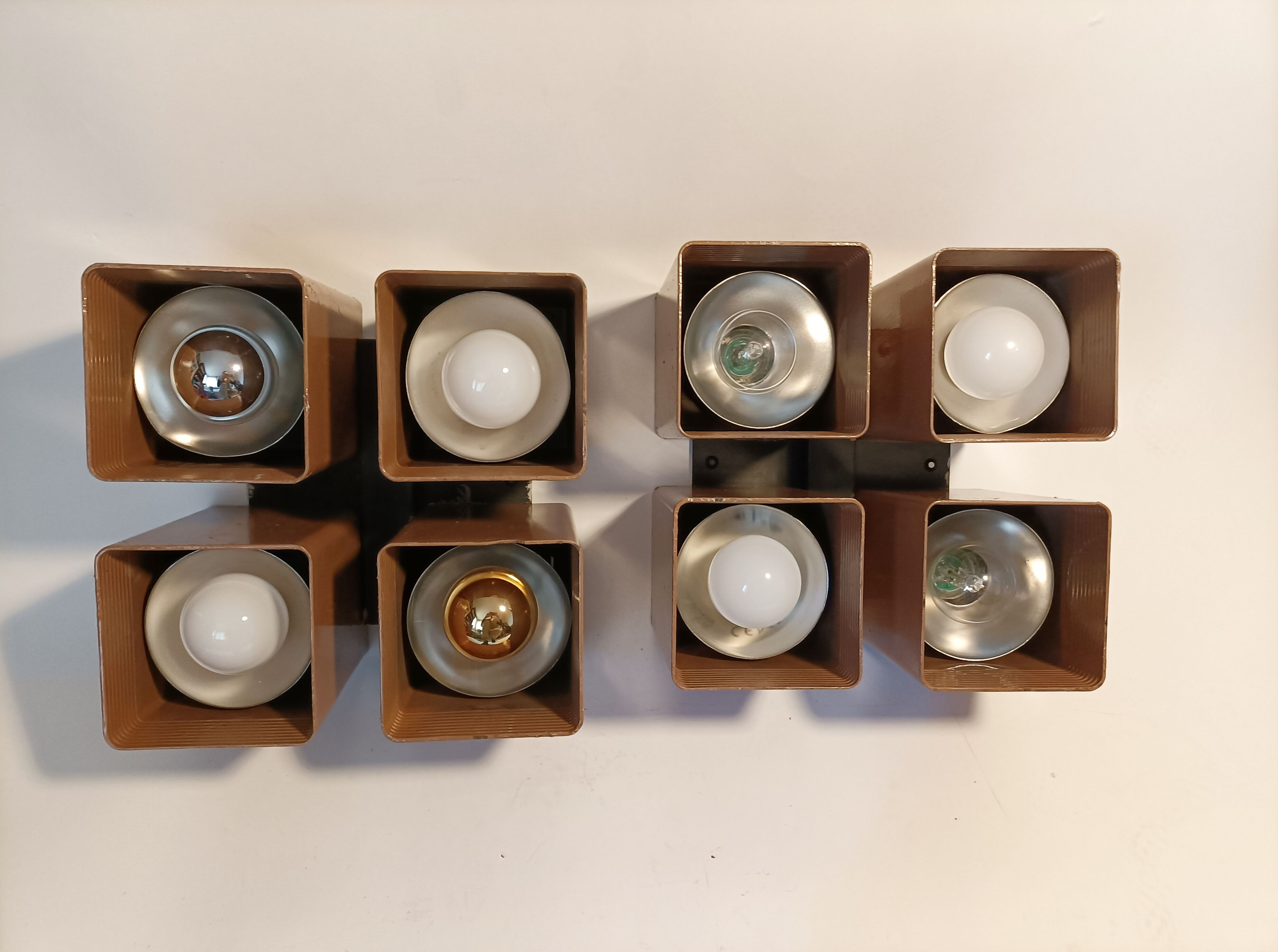 Pair of ceiling lights RAAK model Viervoud 1970's Vintage