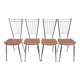 Set 4 chaises vintage scandinave chrome et simili