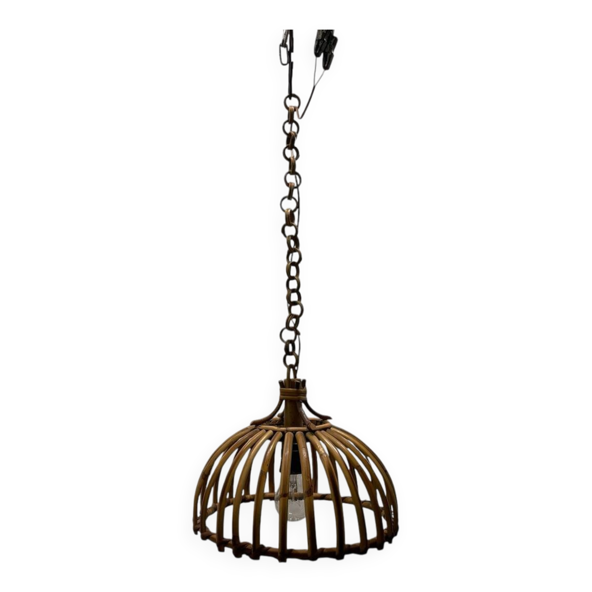 Handcrafted  Rattan Light Pendant 1960’s