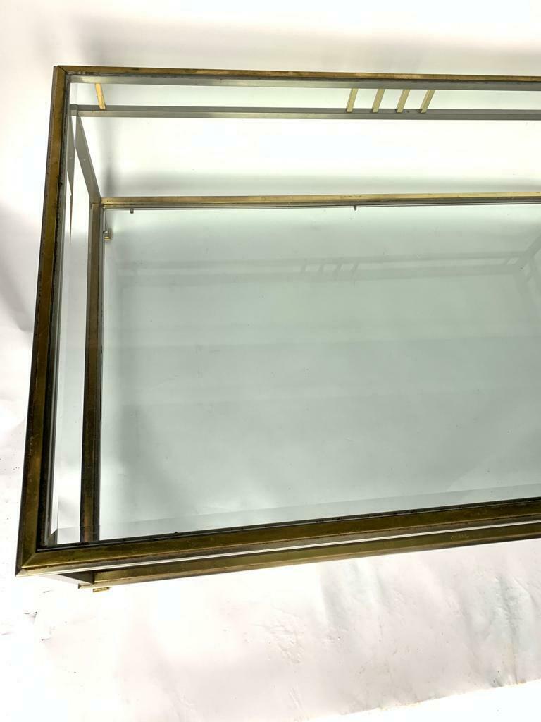 Coffee table 1970 home rings ramsay metal chrome dore 2 levels