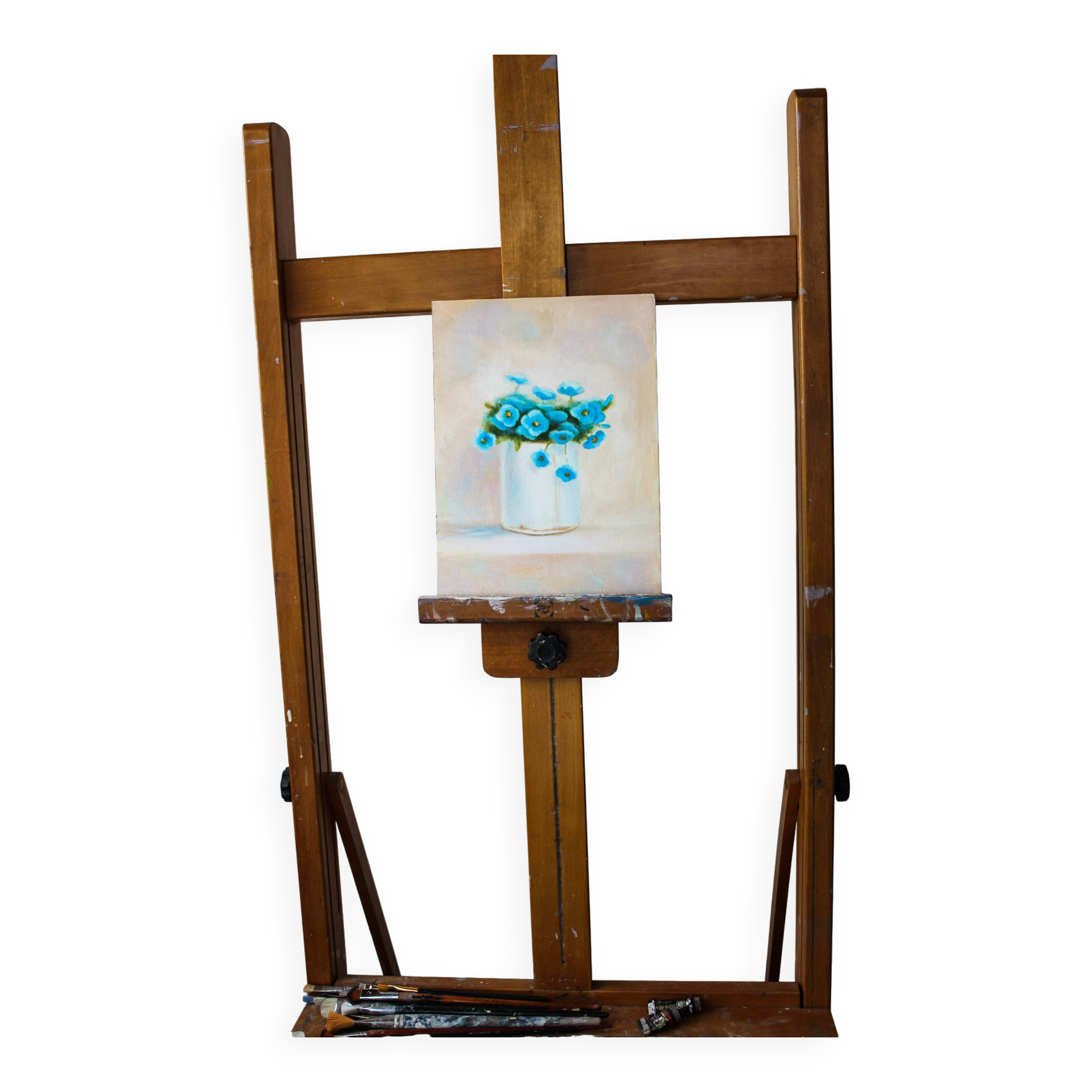 Cuadro al oleo de flores. Flores al oleo. Cuadro de flores.