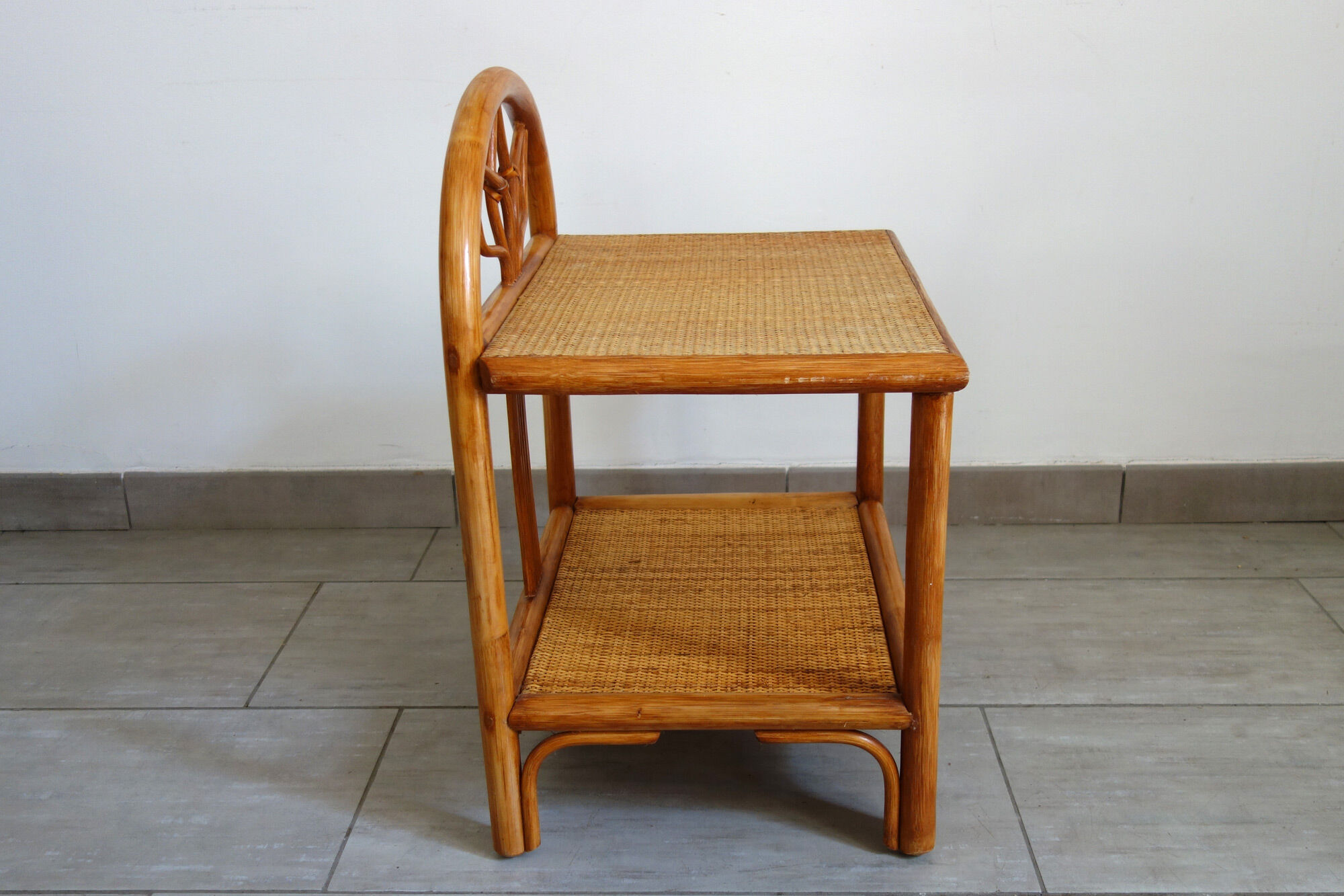 Vintage rattan bedside