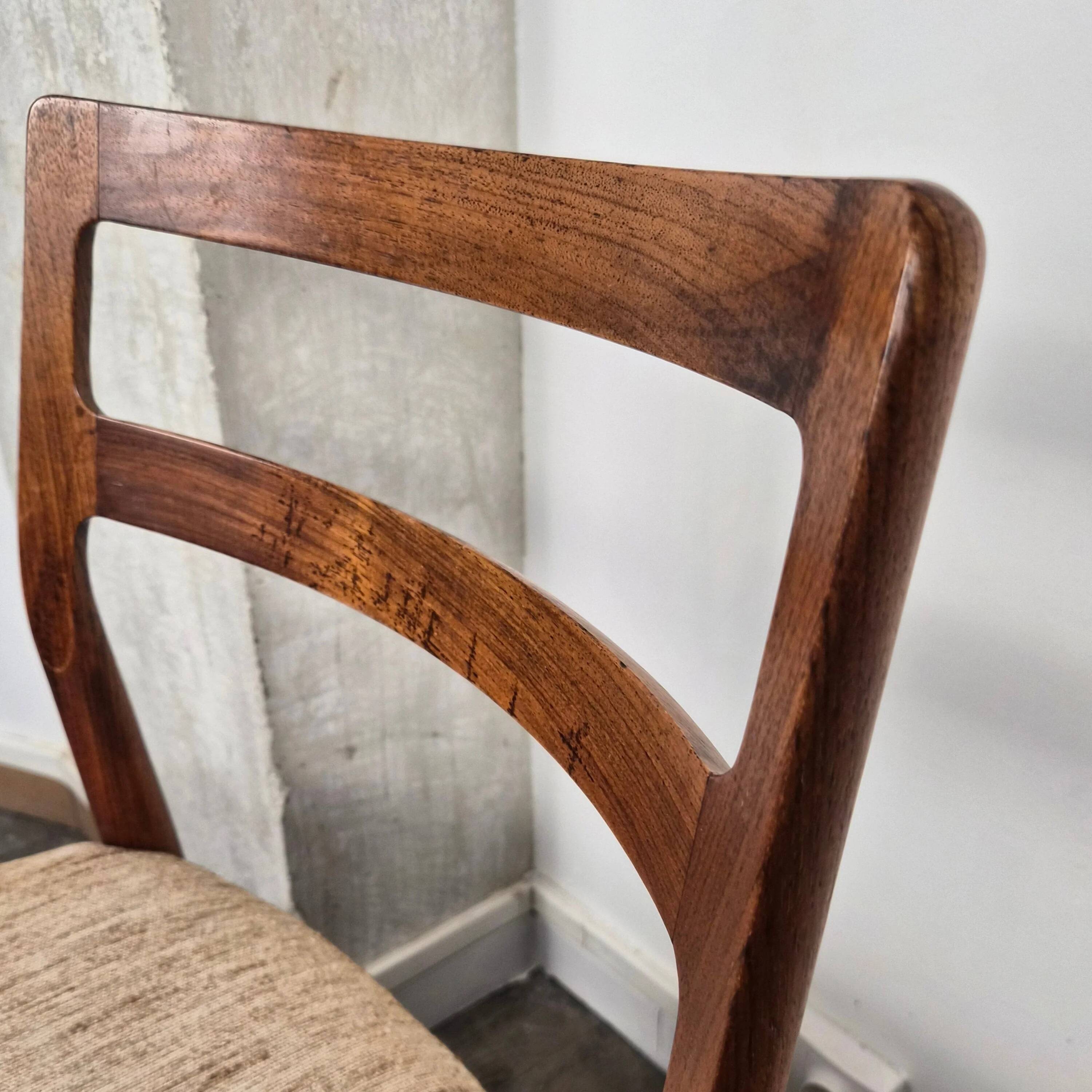 Rosewood chair with fabric by Johannes Andersen for Uldum Møbelfabrik, Denmark, 1960.