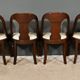 Set of 4 Gondola Chairs in Mahogany, Restoration period – Part 1, 19th century