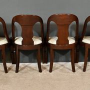Set of 4 Gondola Chairs in Mahogany, Restoration period – Part 1, 19th century