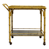 Carrello metallo laccato e vetro con vassoio Italia Anni '50