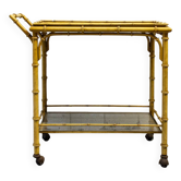 Carrello metallo laccato e vetro con vassoio Italia Anni '50