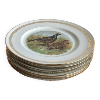 Assiettes plates P.L. Emaux Limoges Fafrique Mehun