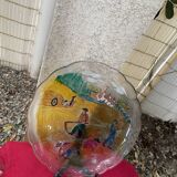 Hand-painted Duralex round plate.