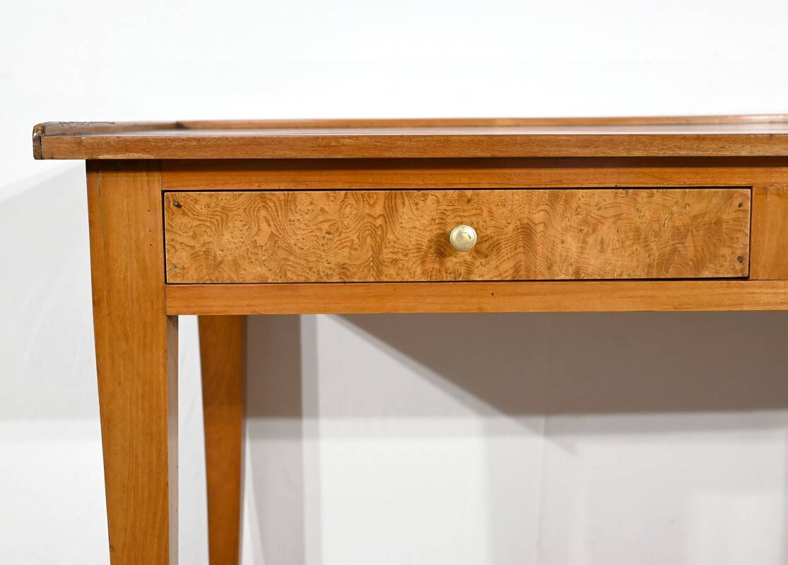 Desk Table in Ash, Mahogany and Cherry, Directoire Style – Mid-19th Century