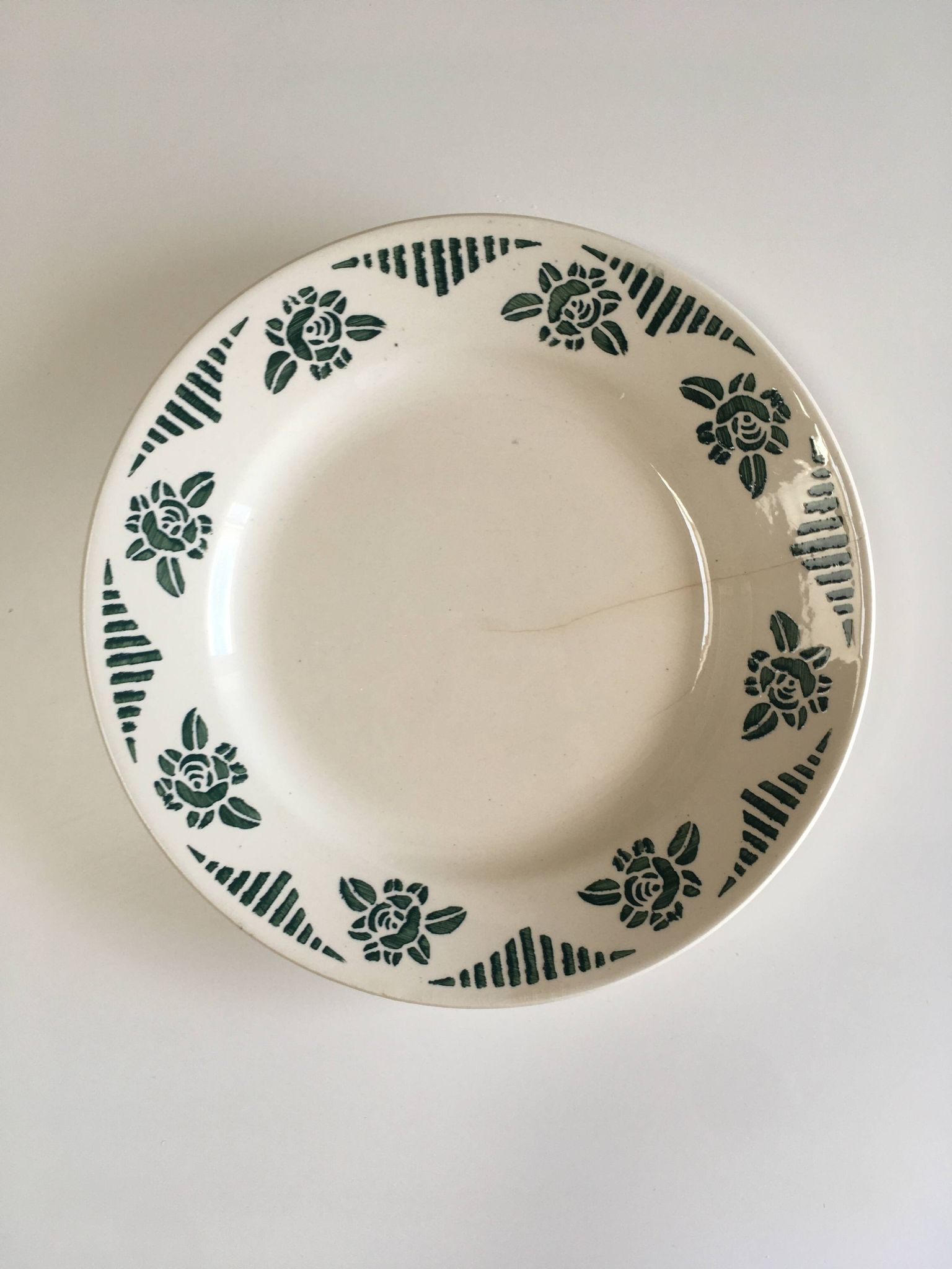 Lot de 6 assiettes en faïence vintage - années 1940-1950