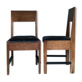 Oak Art Deco Chair L.O.V. Oosterbeek 1920s. Set Of 2