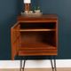 Restored Teak Retro 1960s Nathan Squares Lamp Table Cabinet Hair Pin Legs