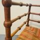Vintage Art Deco wood and straw corner chair, 1930s