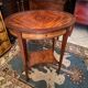 Oval pedestal table with a drawer and a tablet decorated inlaid Louis XVI style
