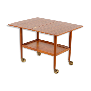 Chariot à thé avec dessus de table pliable Poul Jeppesen Danemark vers 1965