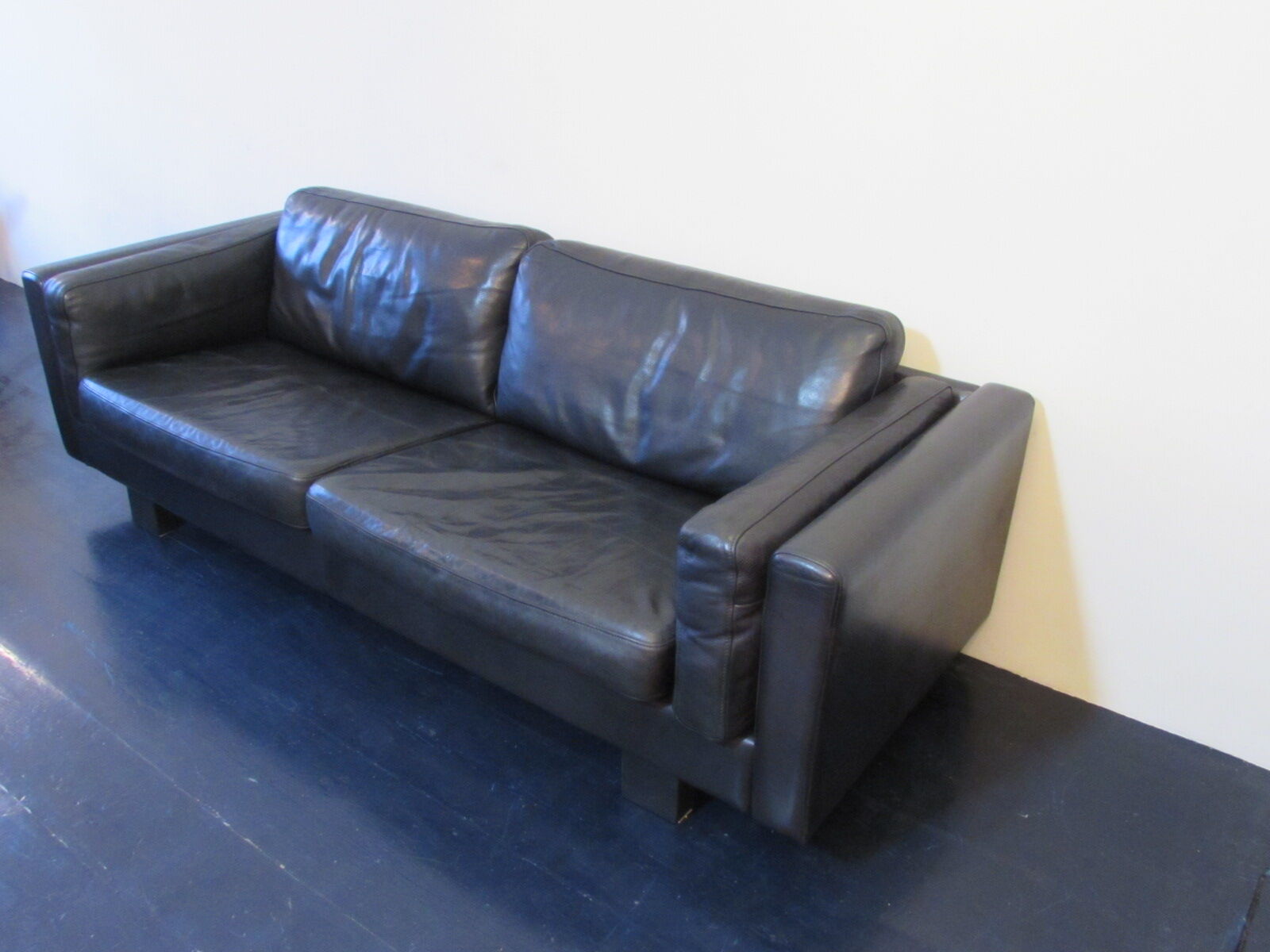 Black leather sofa from Denmark