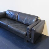 Black leather sofa from Denmark