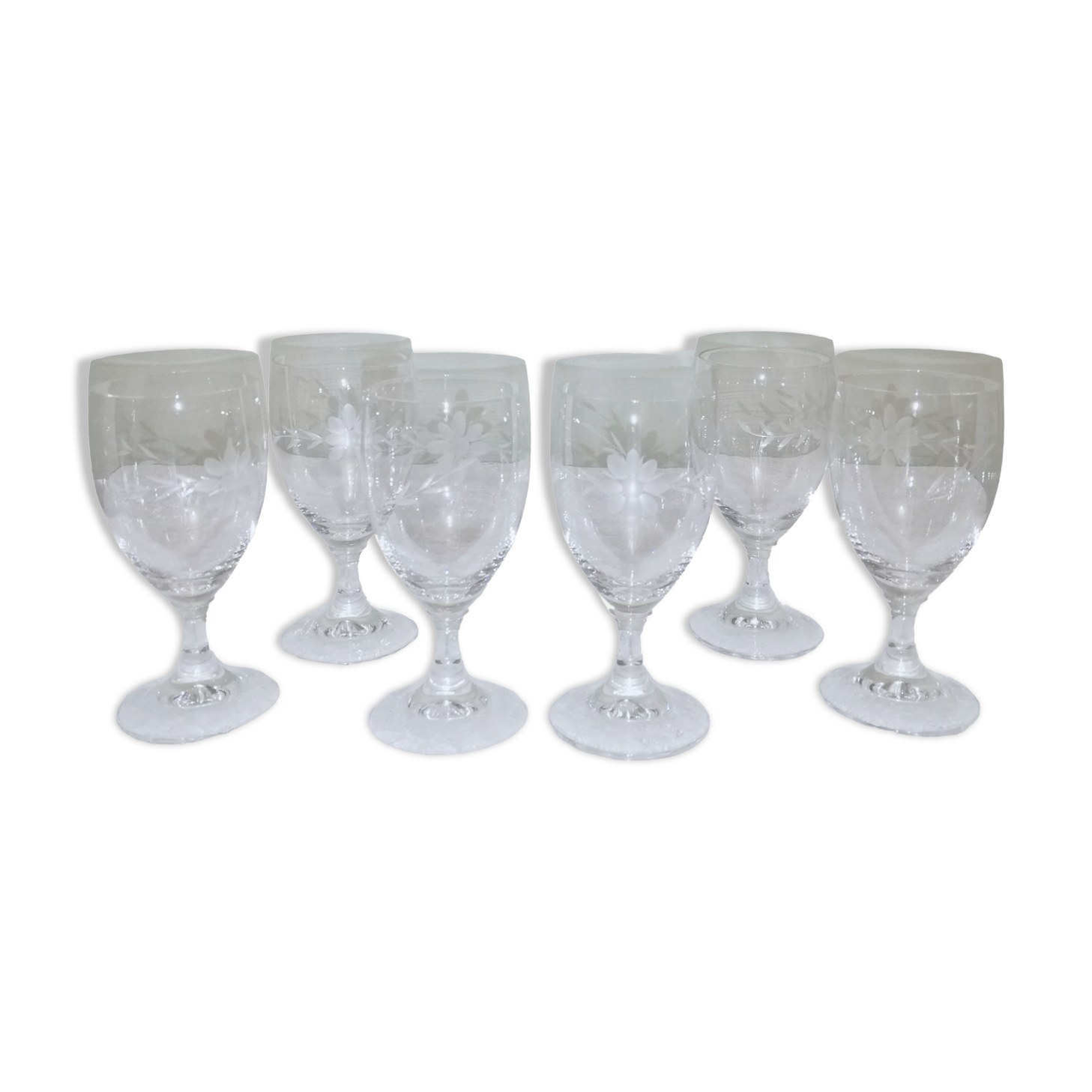 6 10cl crystal wine glasses