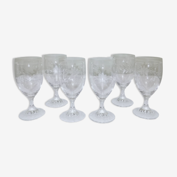 6 10cl crystal wine glasses
