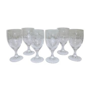 6 verres à vin 10cl en cristal