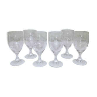 6 10cl crystal wine glasses