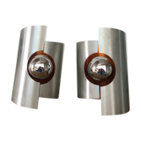 Pair of vintage sconces design space age