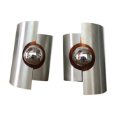 Pair of vintage sconces design space age