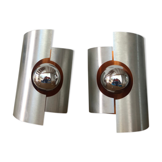 Pair of vintage sconces design space age