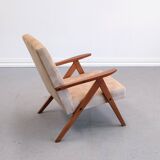 1960 Mid Century Easy Chair Model B 310 Var in Beige Velvet