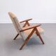 1960 Mid Century Easy Chair Model B 310 Var in Beige Velvet