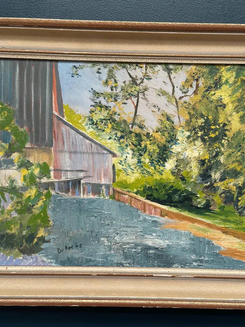 Original Swedish Oil on Canvas – "Cascade" – Signed – Vintage and Framed – 53 × 68.5 cm (20.9" × 27")