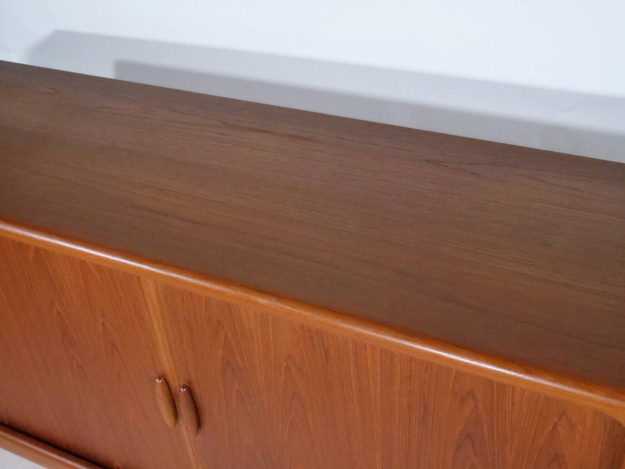 Teak sideboard by dyrlund, sliding door dresser, danish design, 1960s