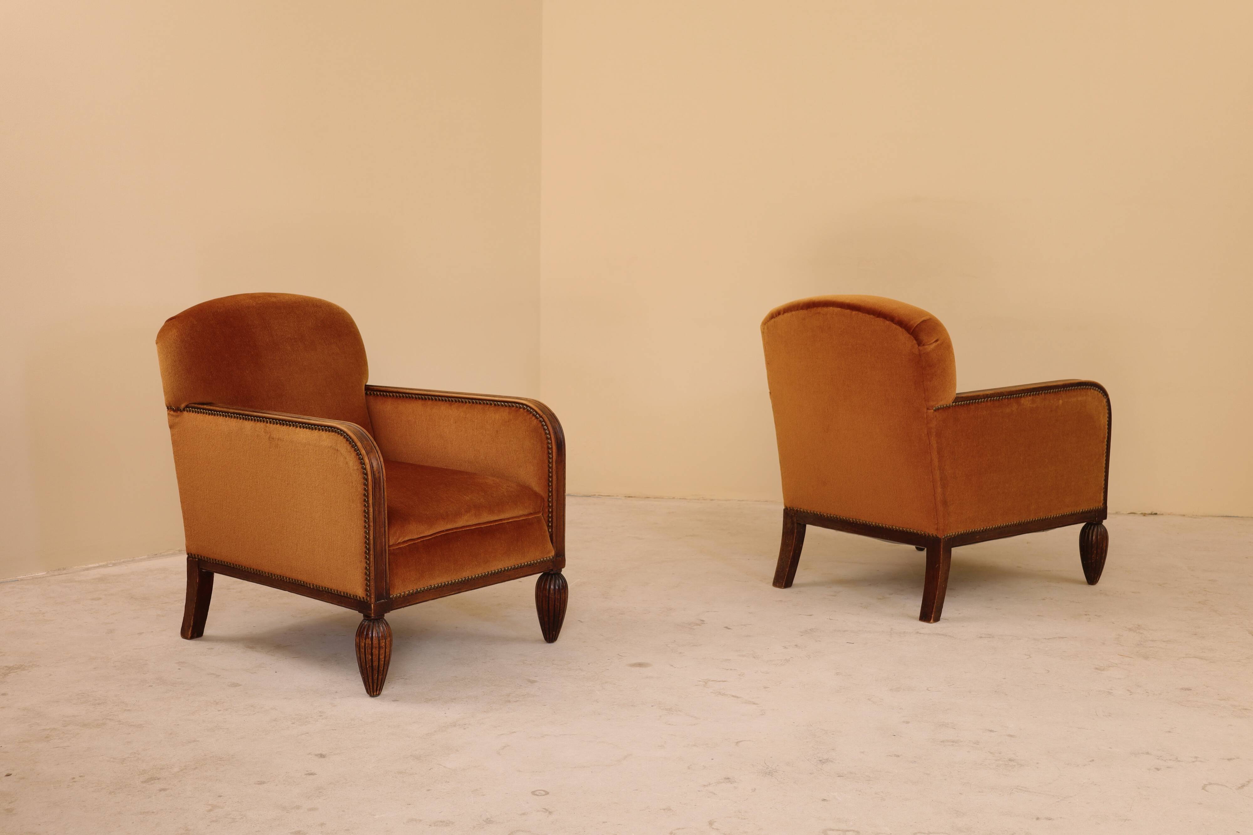 Pair of Art Deco armchairs, France, 1930s