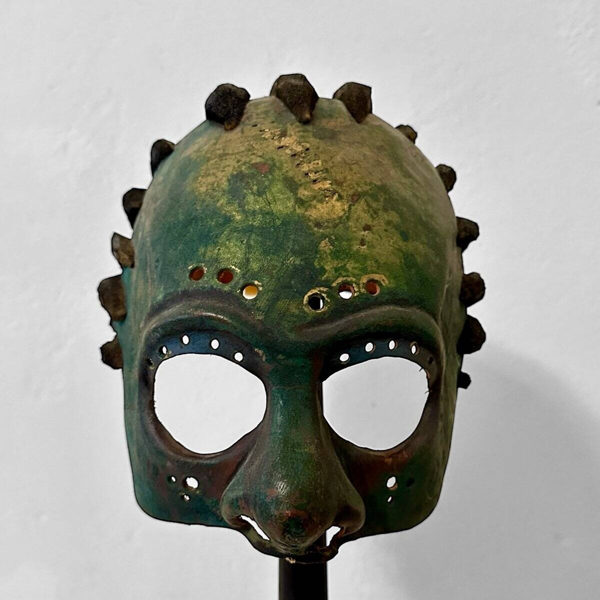 Theater Mask in Treated Leather by Wolfgang Utzt for Theater Play Ragtime, 1992