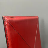 Red leather dining chairs by Roche Bobois France, 1980s - set of 8