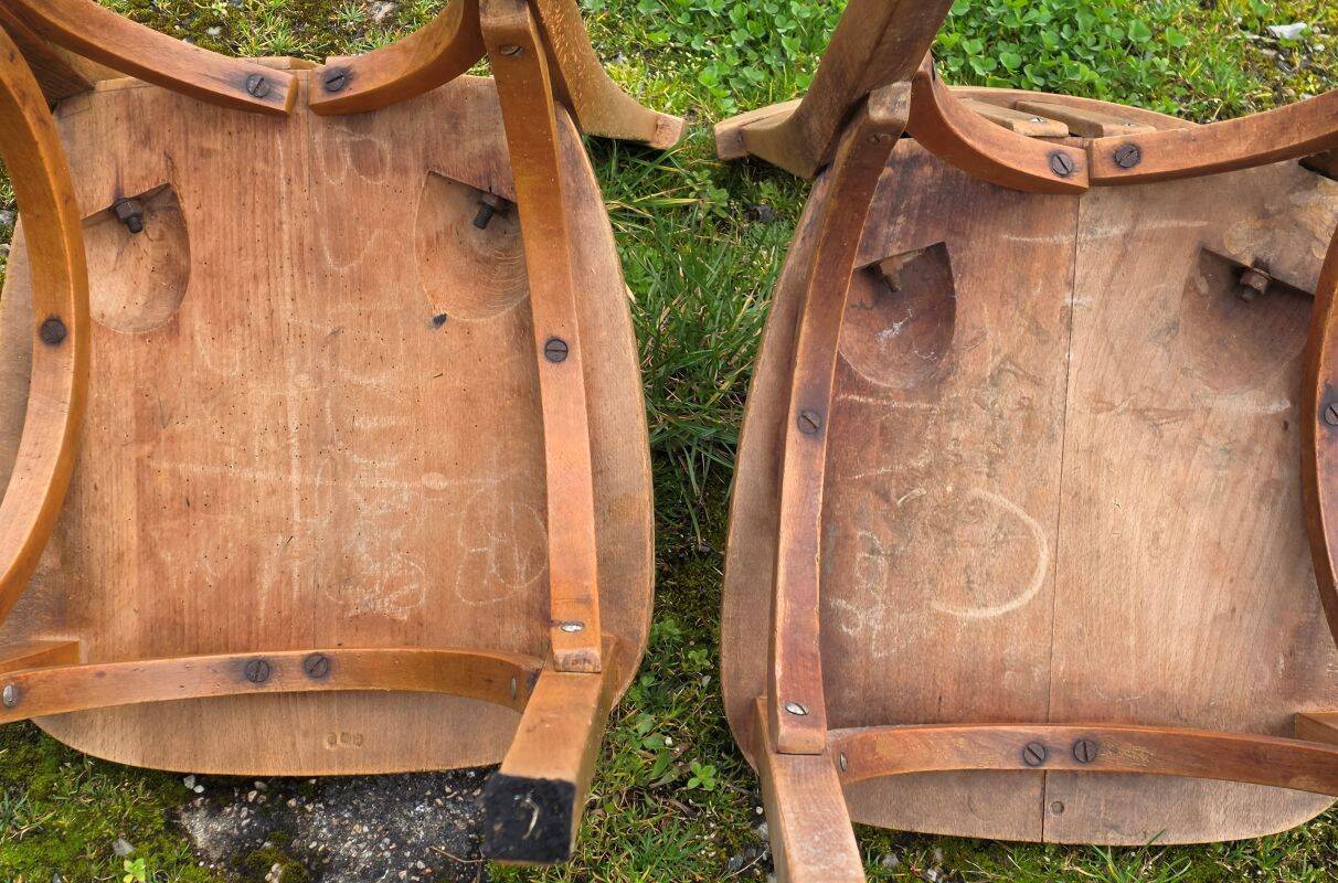 Set of 2 Bistro Chairs Stamped Stella 1950s
