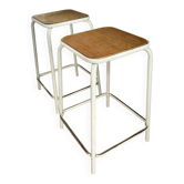 2 snack stools from the 70s, metal and wood, good condition