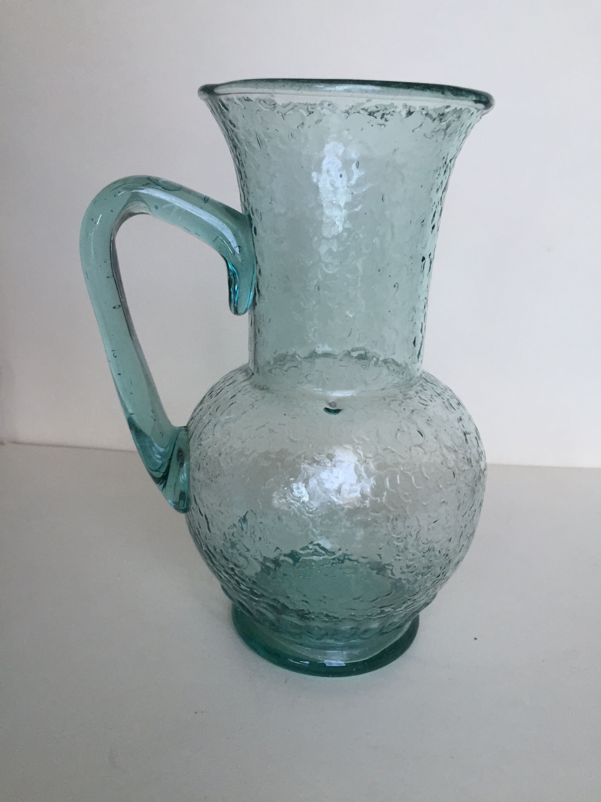 Green glass pitcher