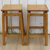 Six English School Lab Bar Stools