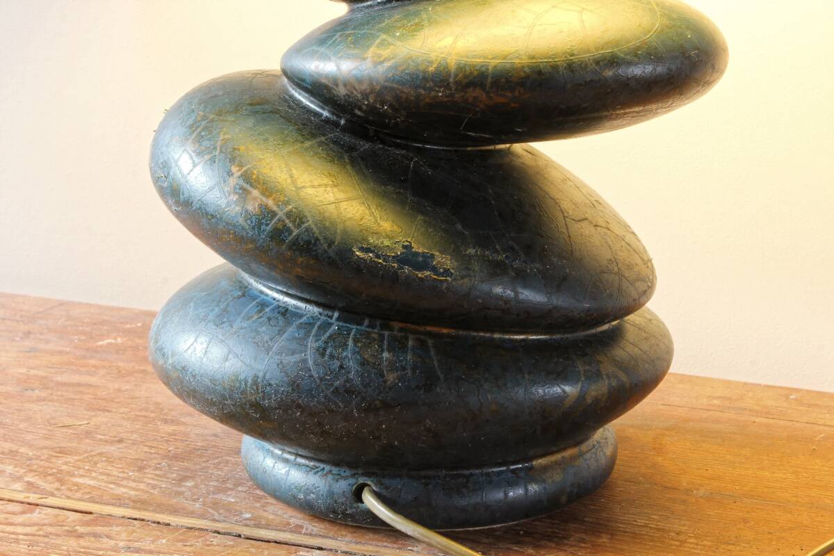 Ceramic pebble lamp by François Chatain