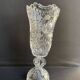Polished and frosted molded crystal vase – Mid-20th century