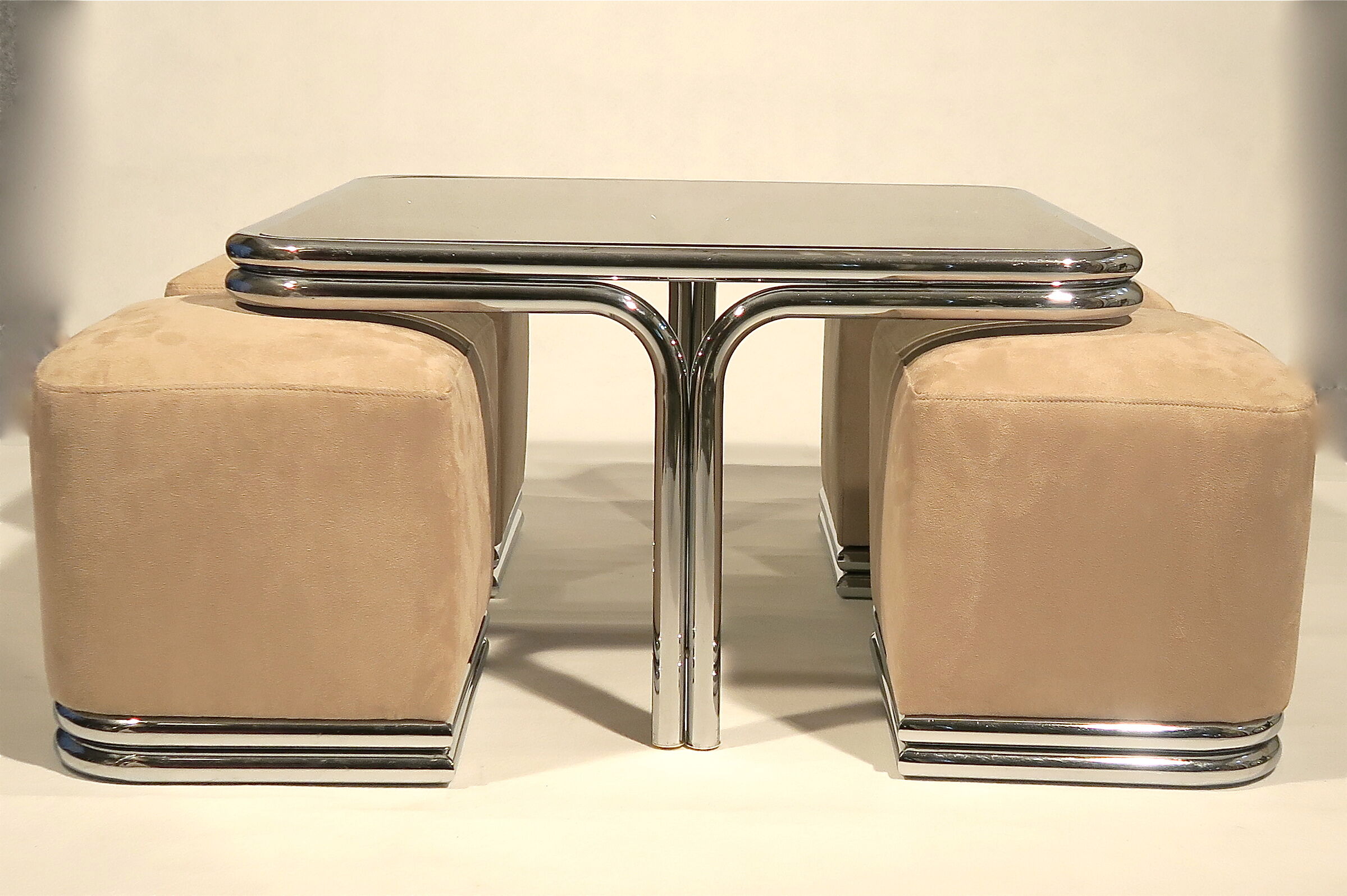 Table and pouffes 1970