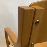 Beech armchair in curved wood