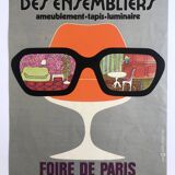 Original design poster of the Salon des assembliers / Foire de Paris, 1973