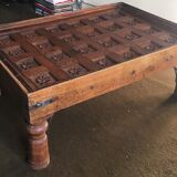 Indian coffee table and two stools