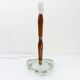 Scandinavian table lamp in glass, wood and brass 1960 Nybro Armaturfabrik
