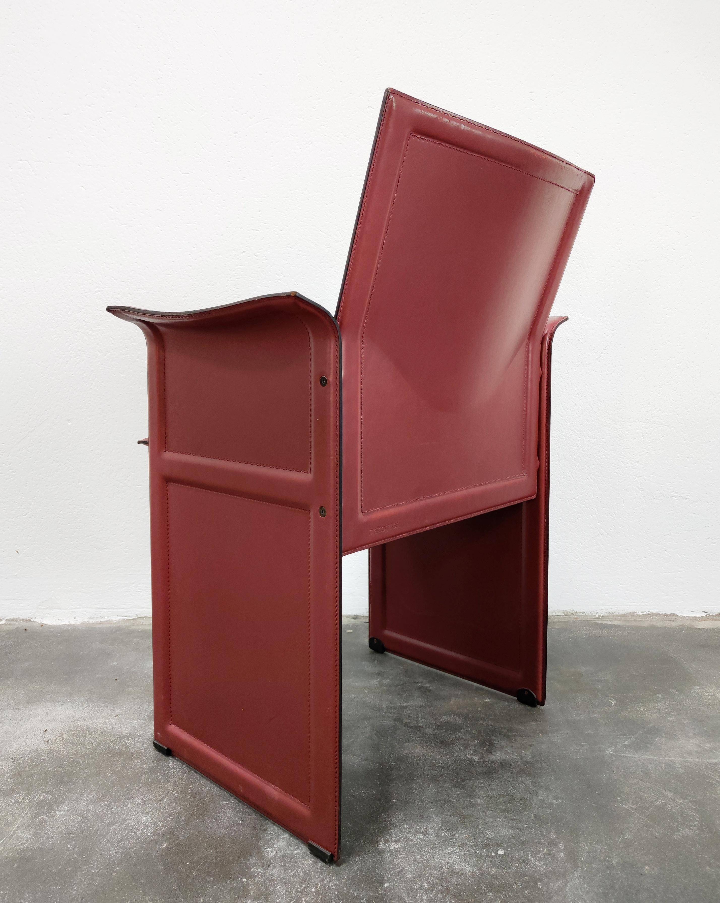 Chaises en cuir par Tito Agnoli pour Matteo Grassi, Modèle Korium, 1979