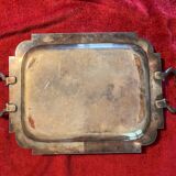 Silverware, patinated silver tray nineteenth