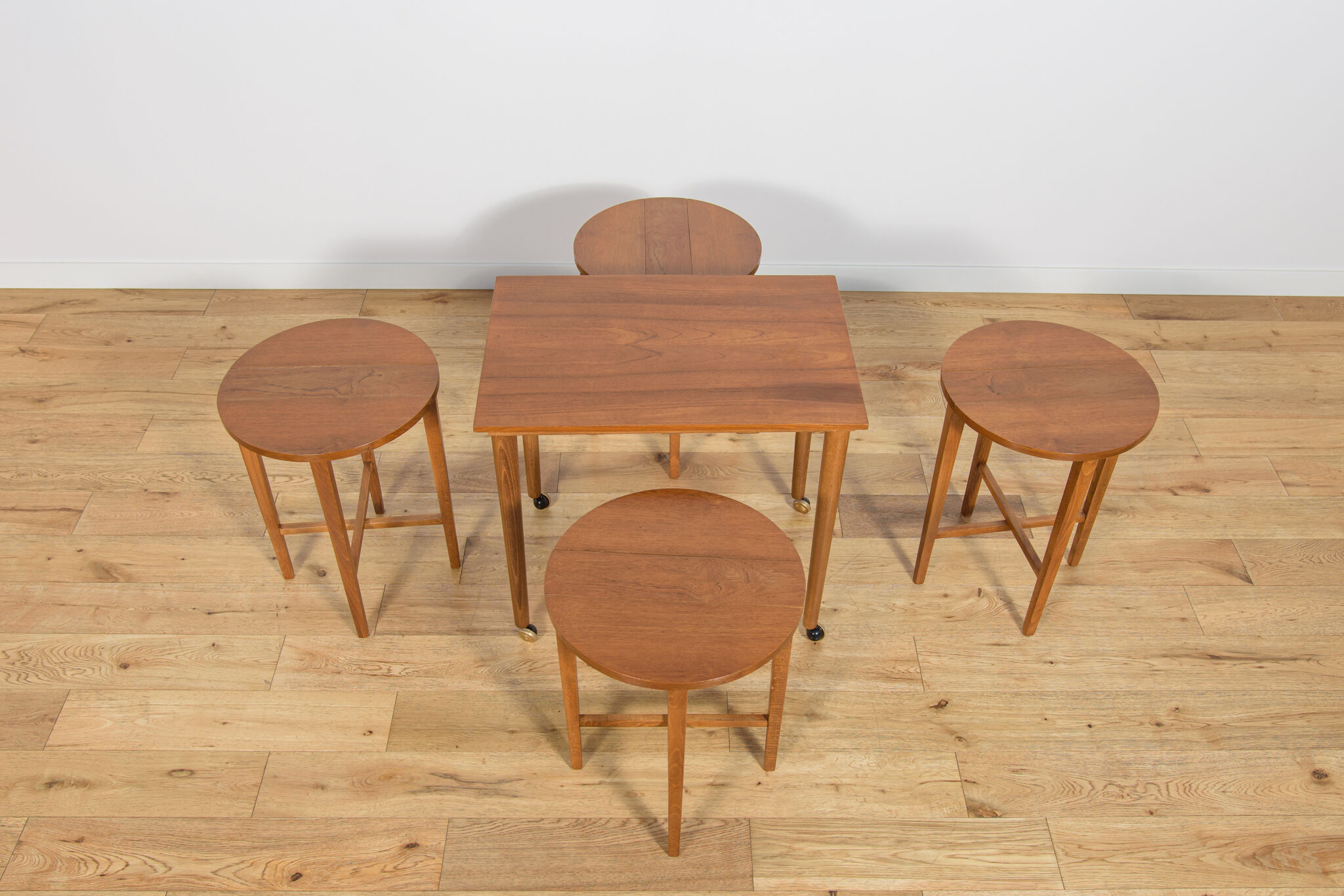Mid-century Danish nesting tables by Poul Hundevad for Novy Domov, Czechoslovakia, 1960s, set of 5